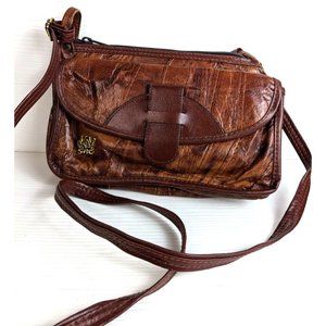 OKAY SAC Leather style crossbody Shoulder purse Brown Womens